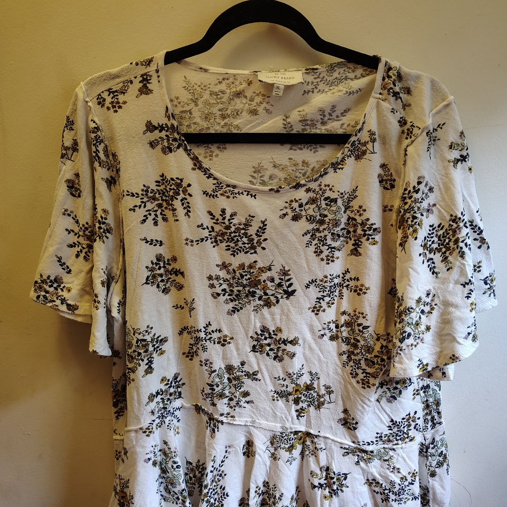 Lucky Brand Cream Floral Blouse